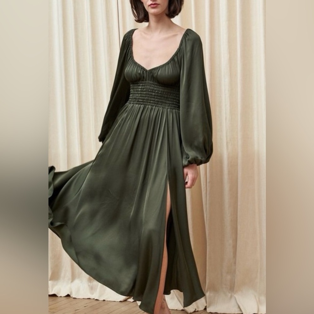 La Ligne Samantha Olive Green Dress Medium NWOT